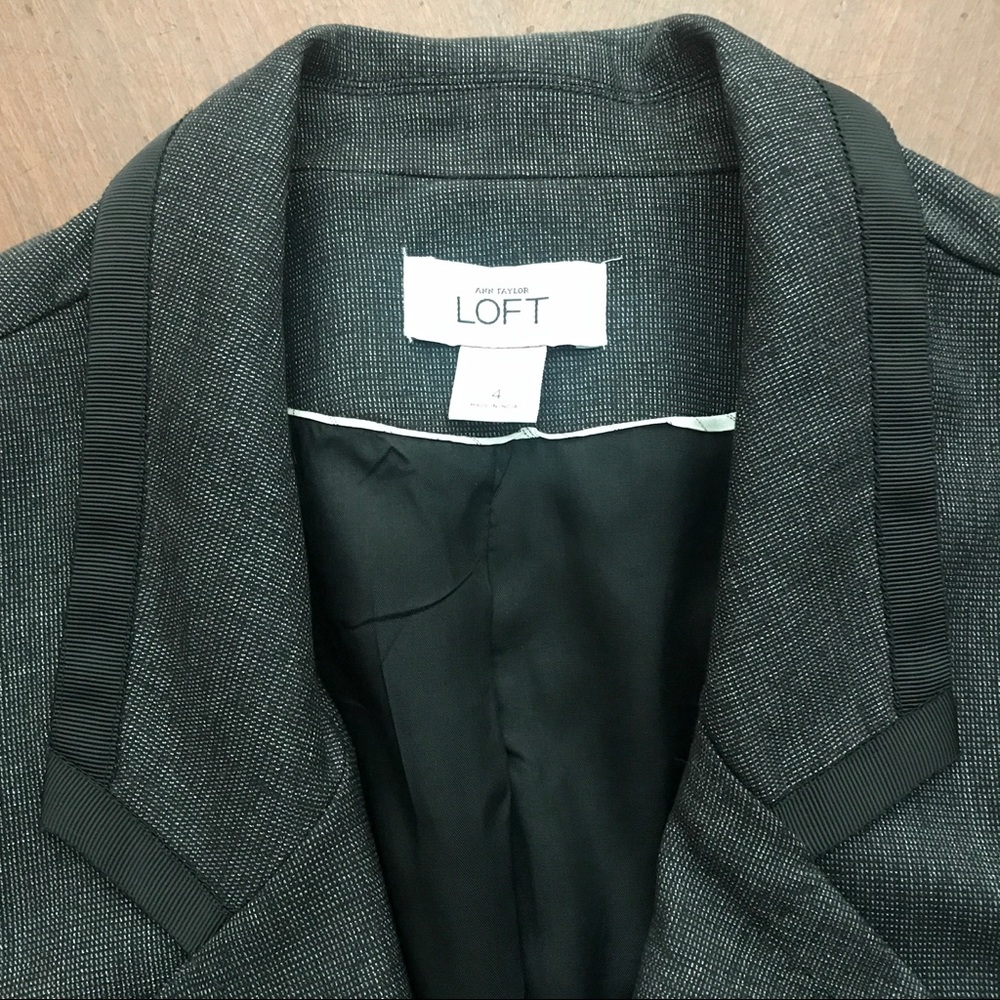 LOFT Gray One Button Blazer - Picture 2 of 3